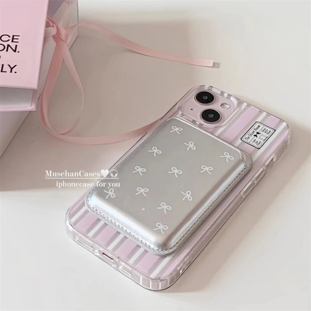 Phone Wallet Combo - INS Korean Cute Bow For Magsafe