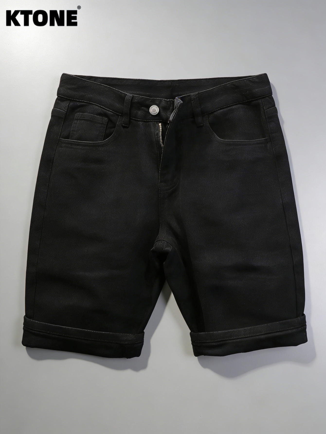 Men Accessories Style - Plain Jeans Black Slim Denim Shorts
