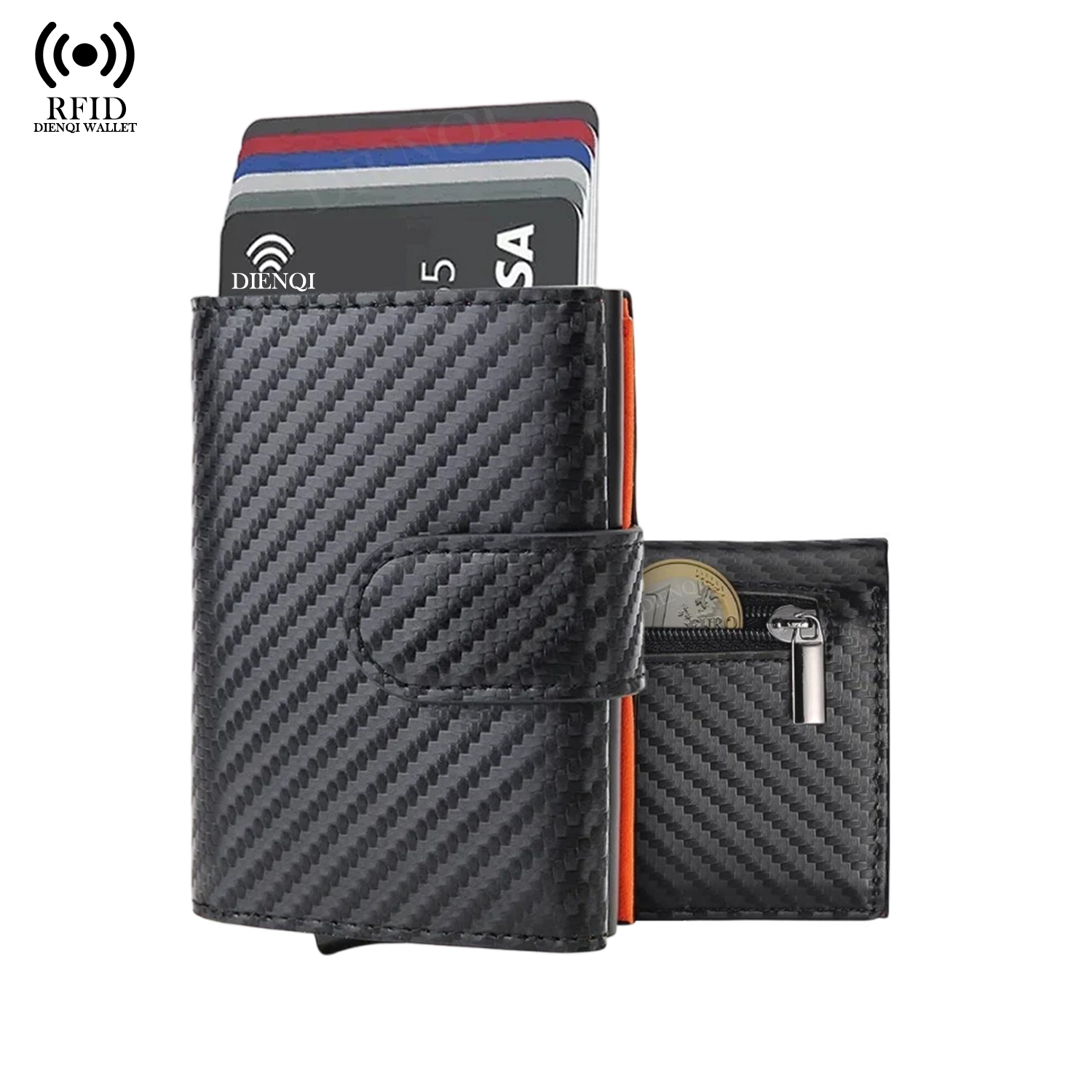 Coin Holder Men - Microfiber Leather Business Card Holder Rfid