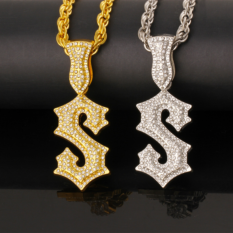 Men Accessories Singapore - New Letter S Hip Hop Necklace
