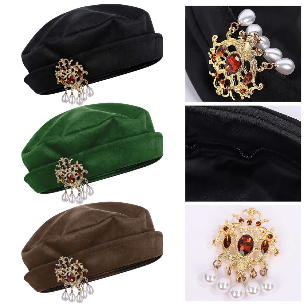 Men'S Accessories Vintage - Men Medieval Tudor Beret Hat Renaissance