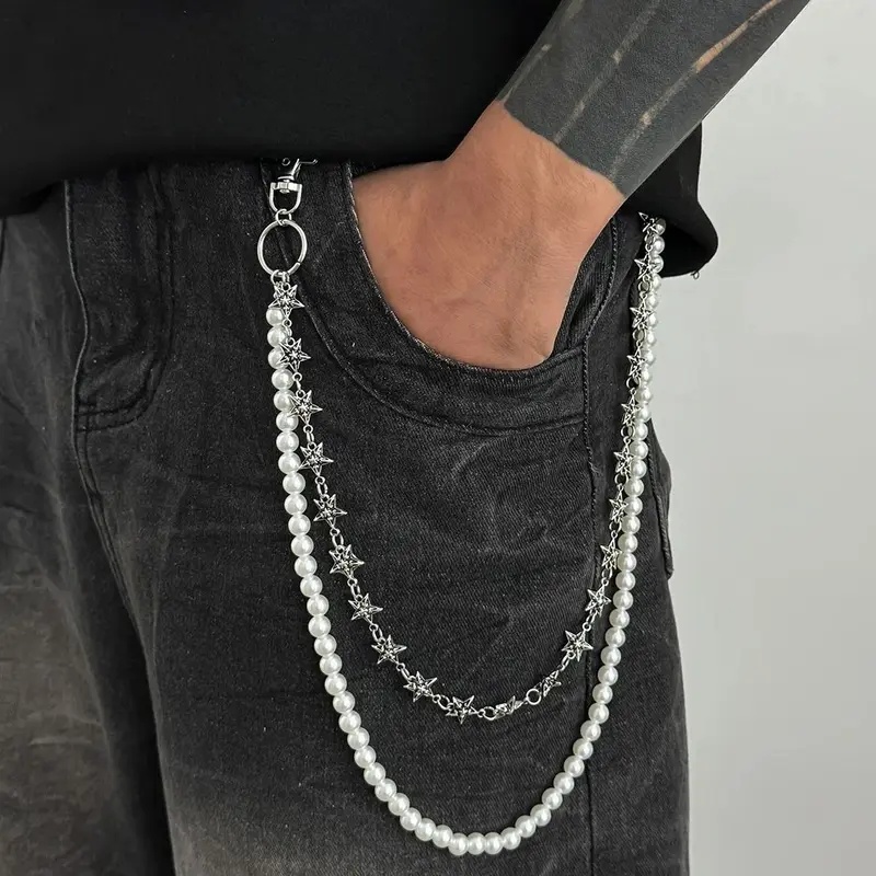 Men'S Accessories Vintage - Salircon Vintage Punk Metal Pentagram Pants