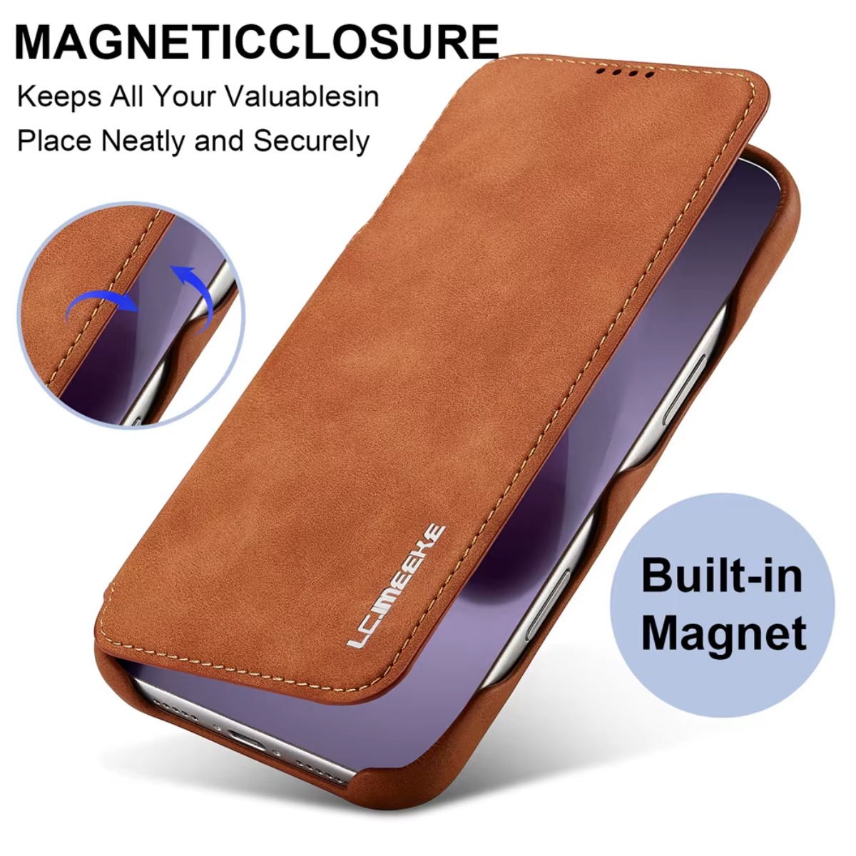 Phone Wallet Combo - Leather Wallet Magnetic Flip Cover with