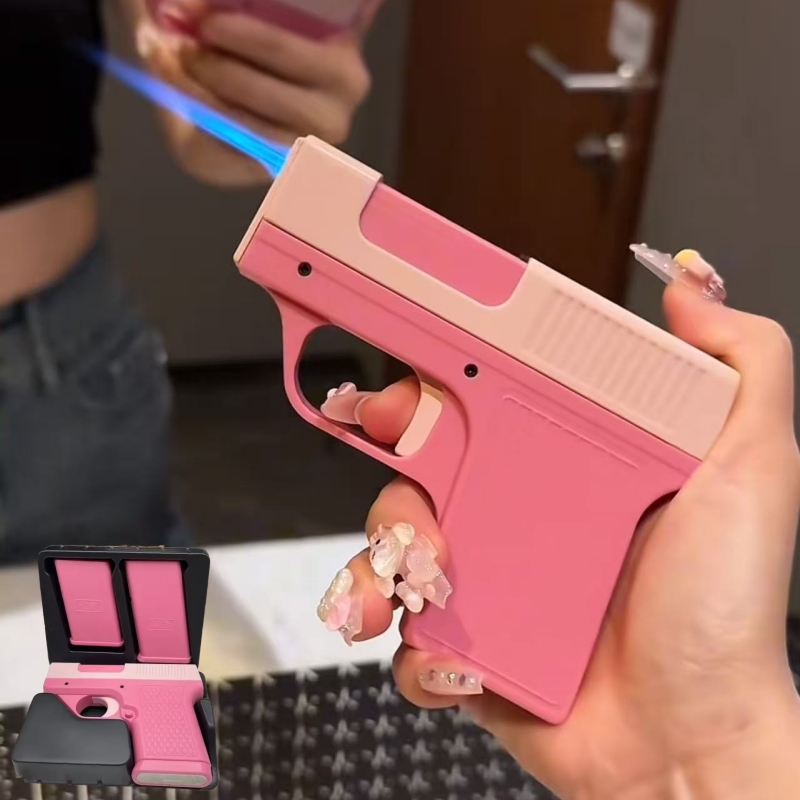 Lighter Windproof - Windproof Capacity 10PCS Pistol style Inflatable