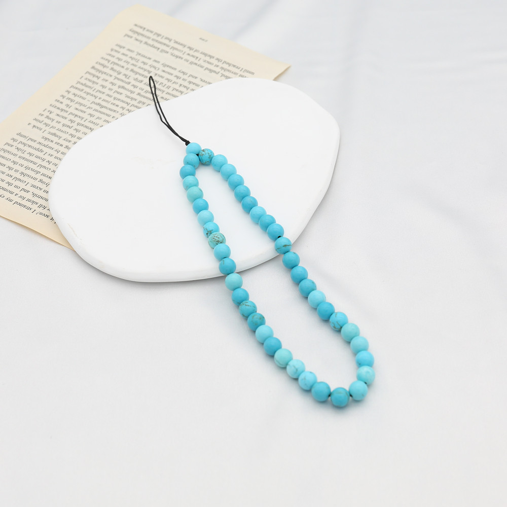 Men'S Accessories Vintage - 8MM Blue Turquoise Beaded Mobile Phone