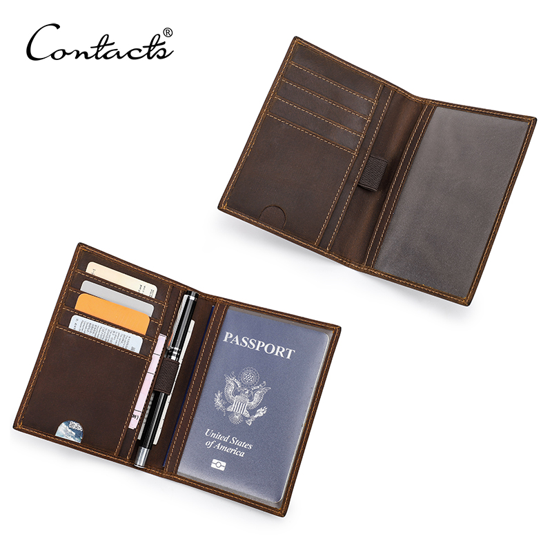 Men'S Accessories Vintage - CONTACT'S Passport Holder Men Genuine Leather