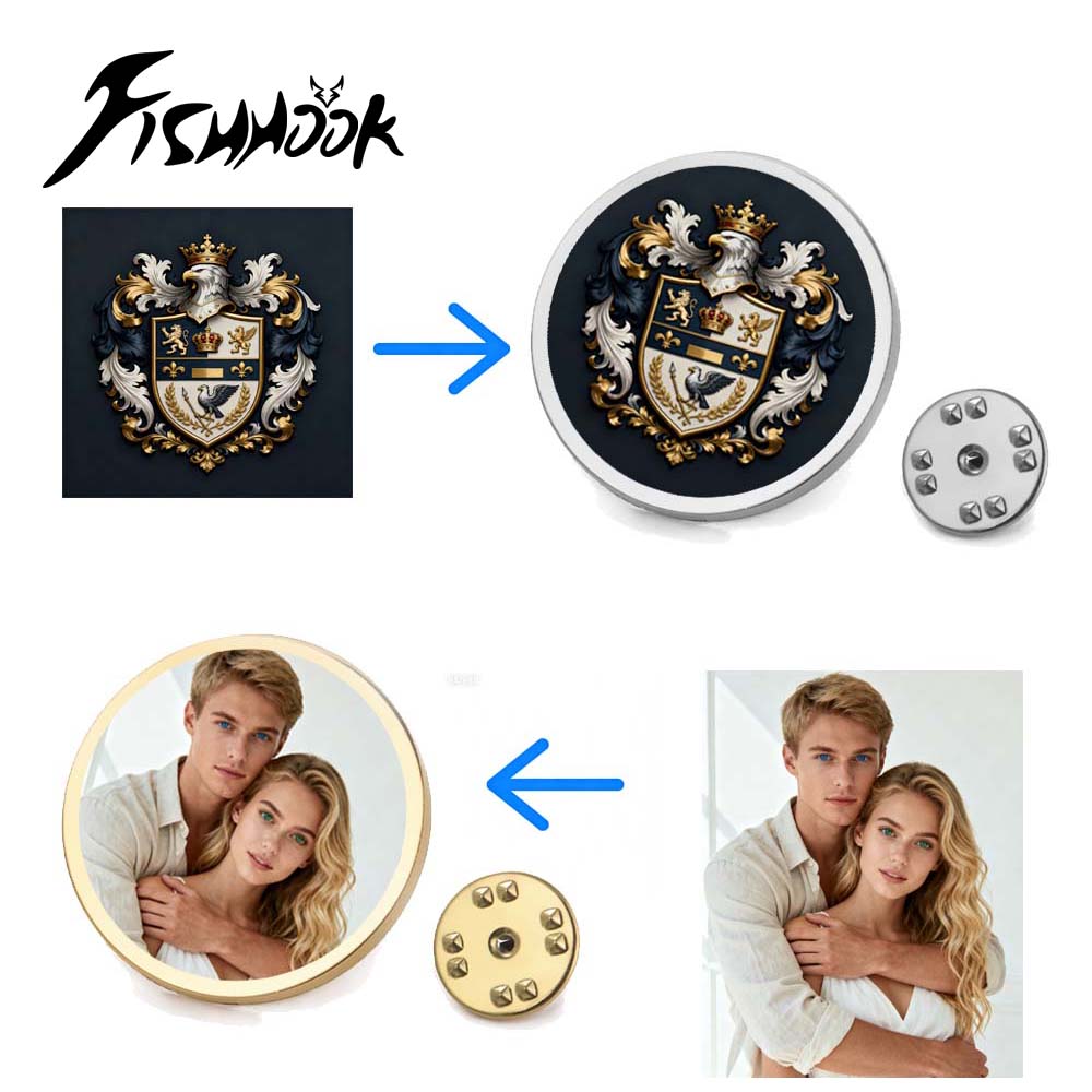 Print Demand Photo Tag Persona - Men Accessories Brooch 评论和价格