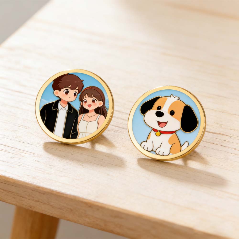 Print Demand Photo Tag Persona - Men Accessories Brooch 评论和价格