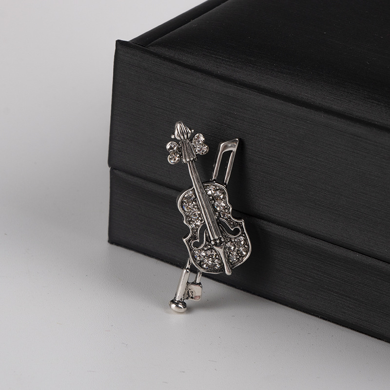 Crystal Violin Brooch Jewelry  - Men'S Accessories Vintage 评论和价格
