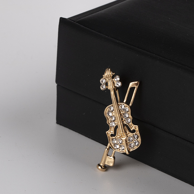 Crystal Violin Brooch Jewelry  - Men'S Accessories Vintage 评论和价格