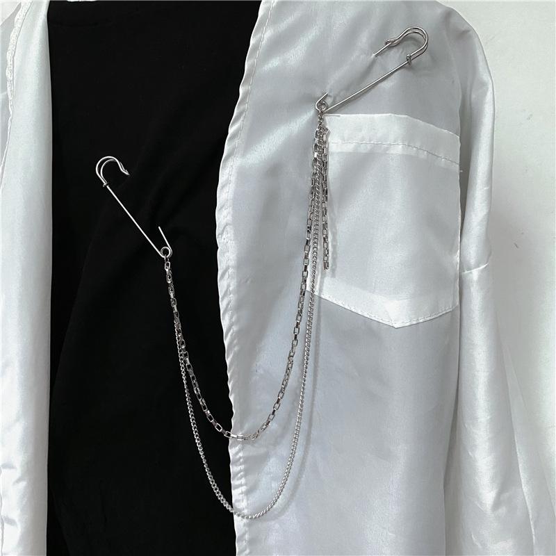New Punk Double Layered Pants  - Men Accessories Brooch 评论和价格