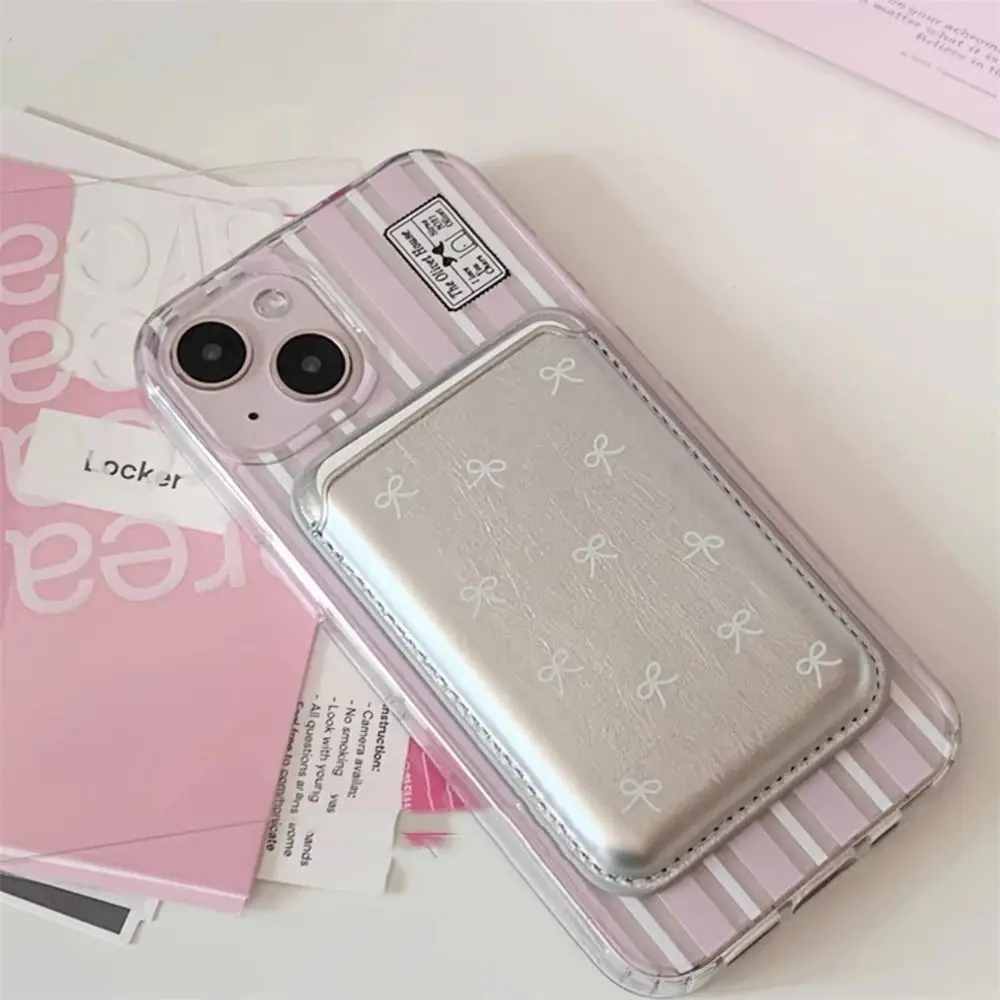 INS Korean Cute Bow For Magsaf - Phone Wallet Combo 评论和价格