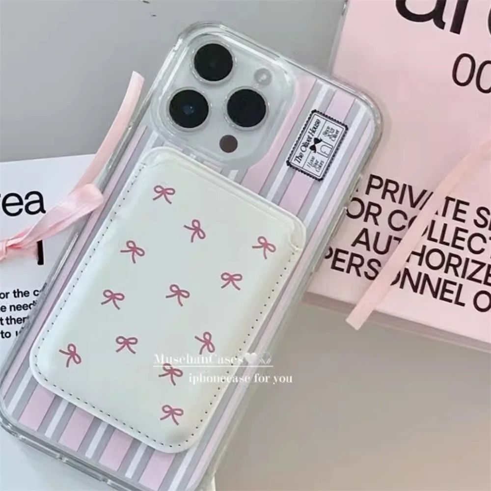 INS Korean Cute Bow For Magsaf - Phone Wallet Combo 评论和价格