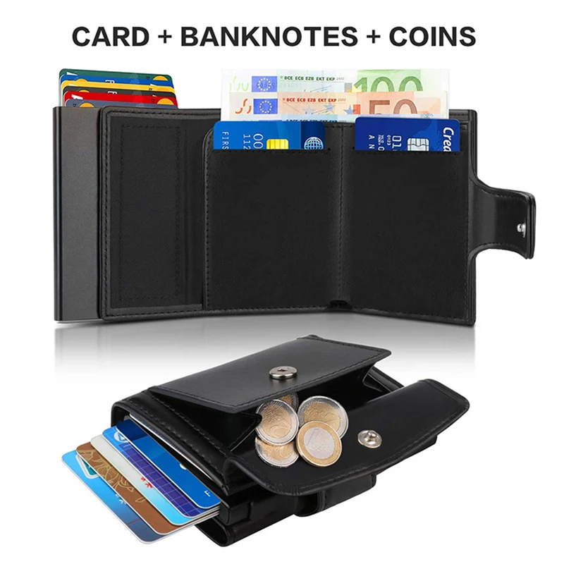 Metal Business Card Case Rfid  - Coin Holder Men 评论和价格