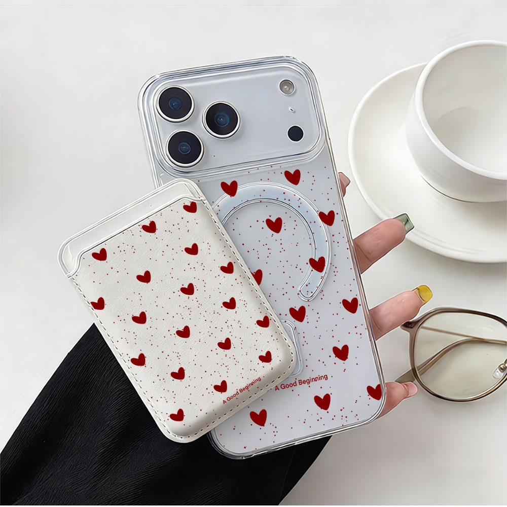 Full screen Polka Dot Heart Fo - Phone Wallet Combo 评论和价格