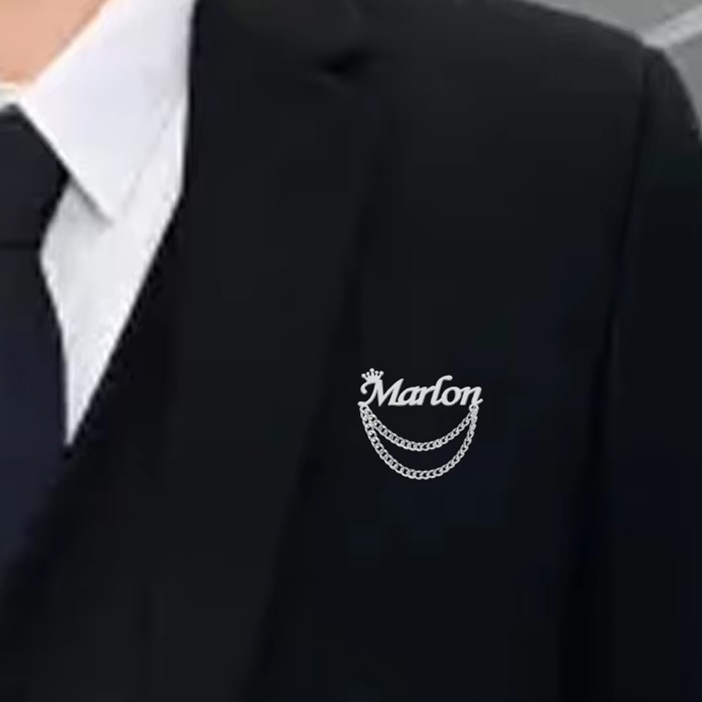 Personalized Name Brooch Custo - Men Accessories Brooch 评论和价格
