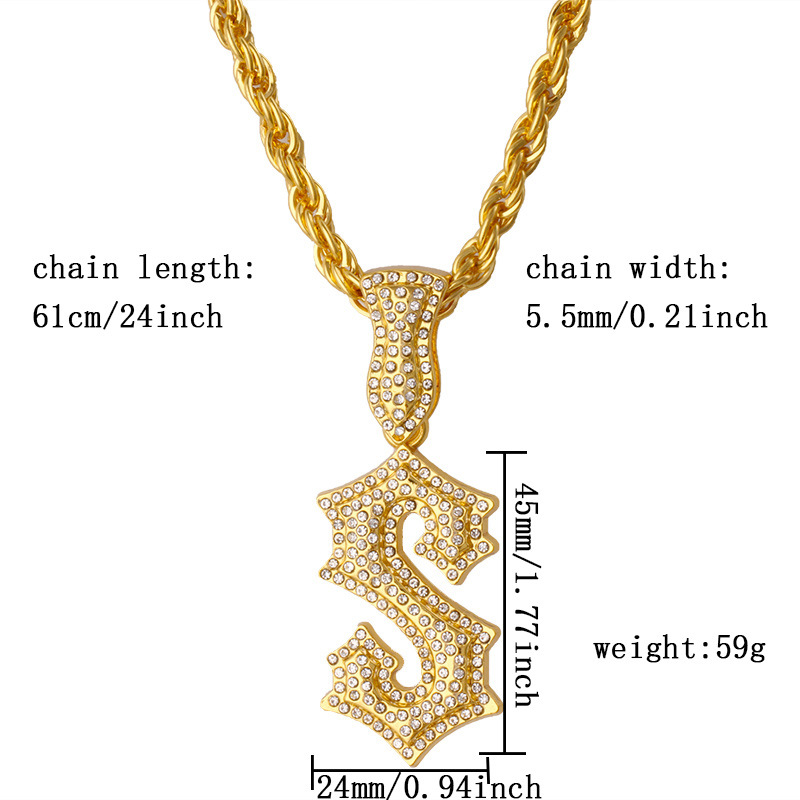 New Letter S Hip Hop Necklace  - Men Accessories Singapore 评论和价格