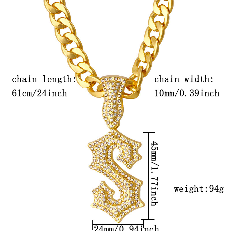 New Letter S Hip Hop Necklace  - Men Accessories Singapore 评论和价格