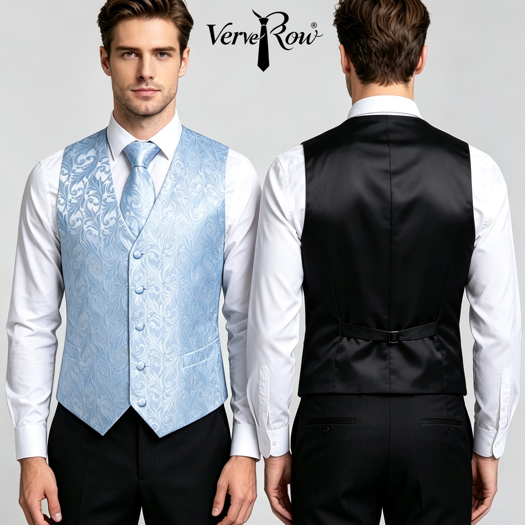 Light Blue Jacquard Vest Tie P - Men'S Accessories Office 评论和价格