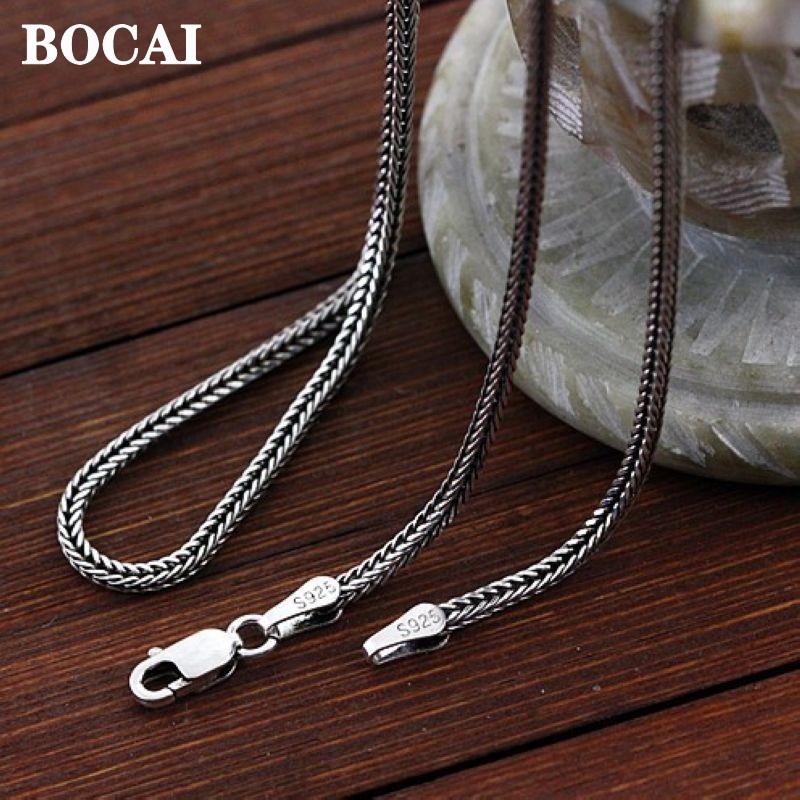 BOCAI Real S925 Silver Jewelry - Men Accessories Singapore 评论和价格