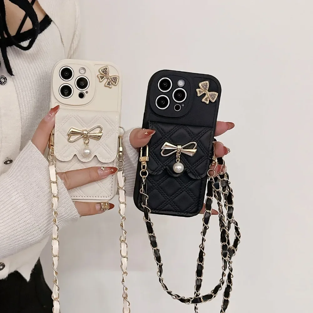 3D Bowknot Crossbody Card Hold - Phone Wallet Combo 评论和价格