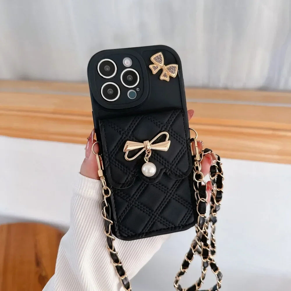 3D Bowknot Crossbody Card Hold - Phone Wallet Combo 评论和价格