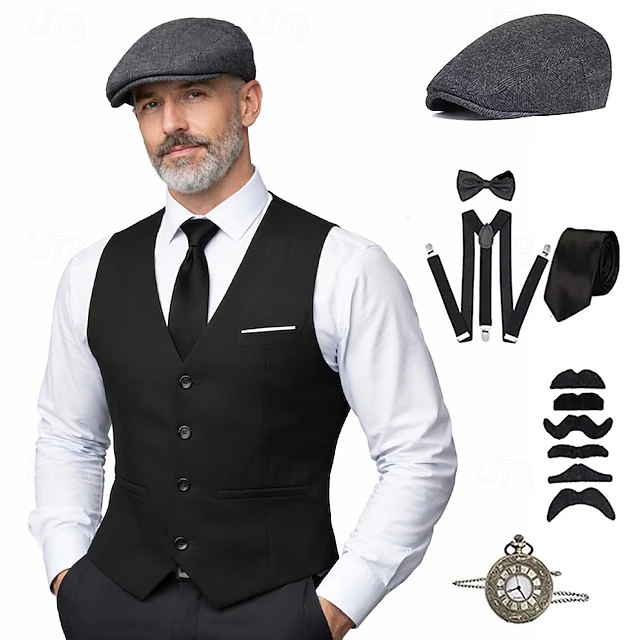 plus size Men 1920s Roaring Ga - Men'S Accessories Vintage 评论和价格