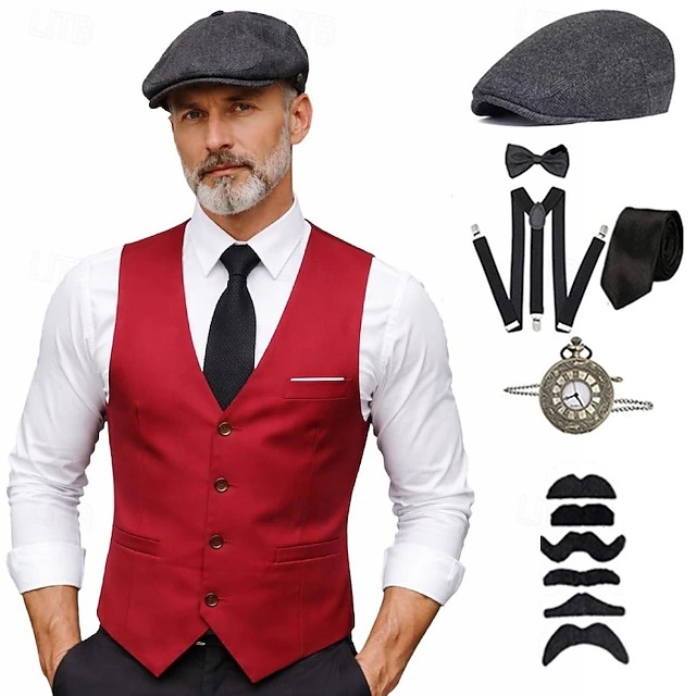 plus size Men 1920s Roaring Ga - Men'S Accessories Vintage 评论和价格