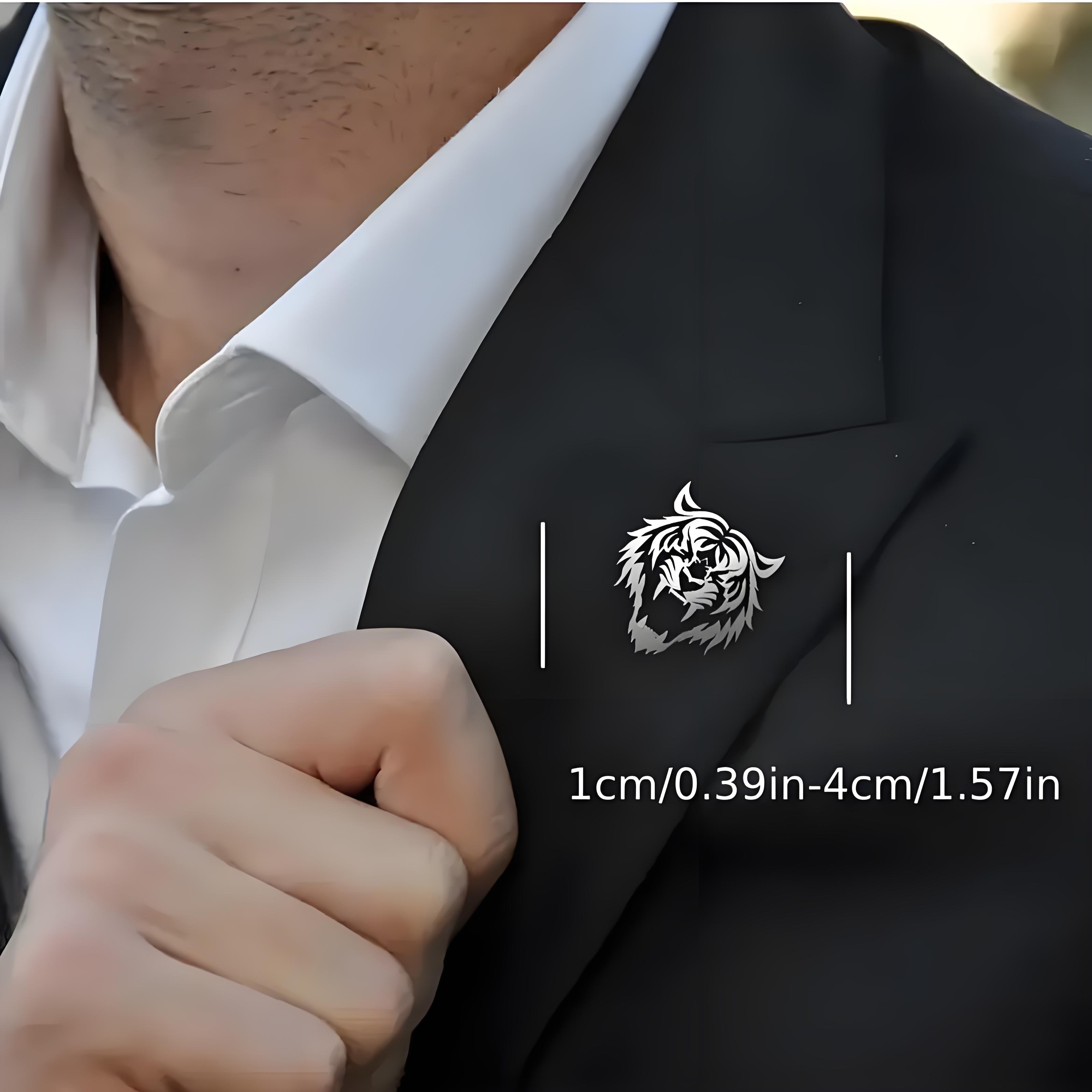Men's Stainless Steel Tiger He - Men Accessories Brooch 评论和价格