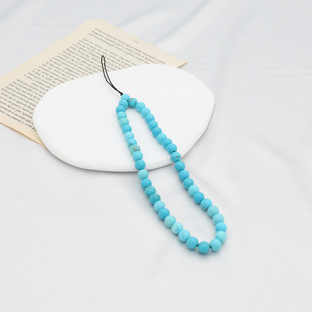8MM Blue Turquoise Beaded Mobi - Men'S Accessories Vintage 评论和价格