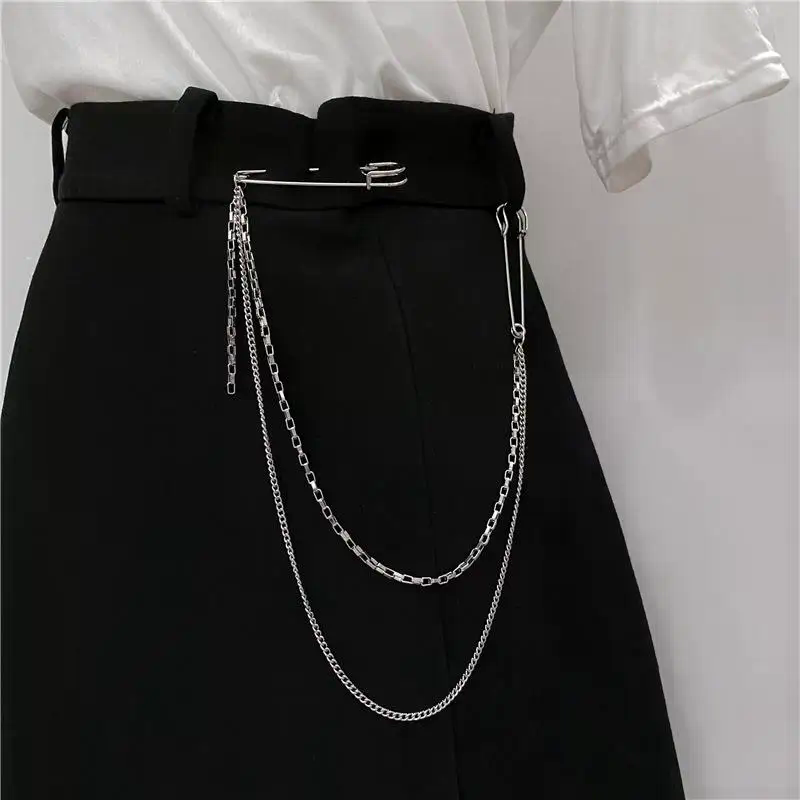New Punk Double Layered Pants  - Men Accessories Brooch 评论和价格