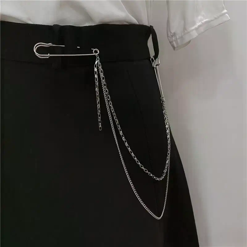 New Punk Double Layered Pants  - Men Accessories Brooch 评论和价格